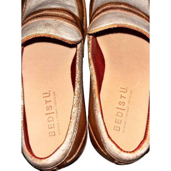 Bed Stu Leather Tan Rustic & Nectar Lux Handmade Penny Loafers 7.5 - Picture 5 of 8